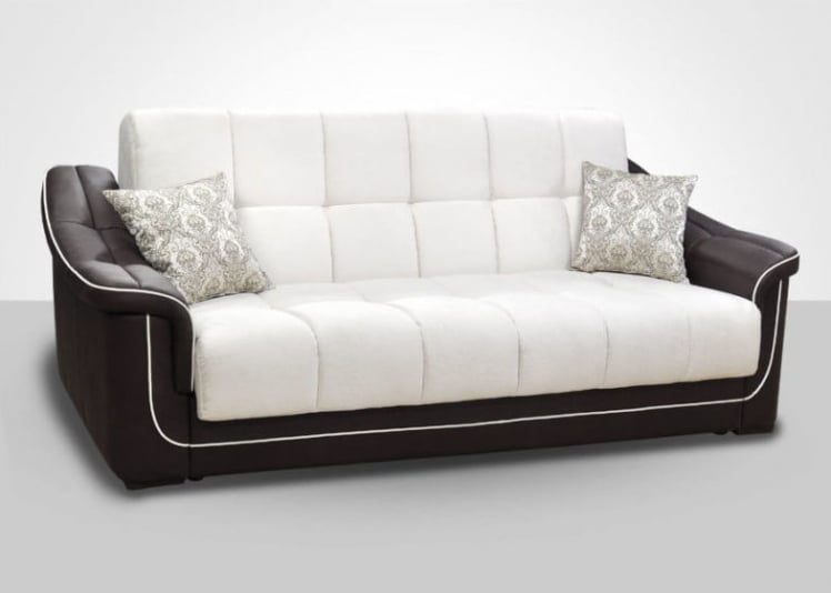 Диван-кровать Кристалл саваж 6 лаки дарк браун микровелюр кожа 24-3_1