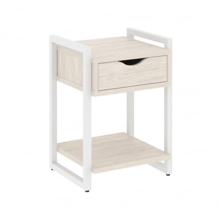 Тумба на регулируемых опорах с ящиком и полкой LOFT VR.L-T1.O Металл белый Денвер светлый_0