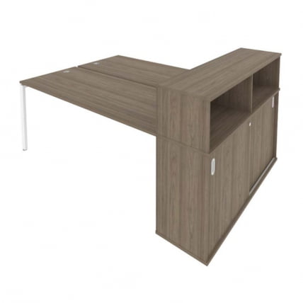 Рабочая станция с опорным шкафом-купе Metal System Б.РС-СШК-2.5 Вяз/Белый_0