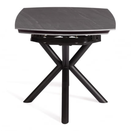 Стол обеденный Winston/Винстон столешница керамика (матовая) /опоры металл, темно-серый/черный, (120+30+30)x80x75 см_8