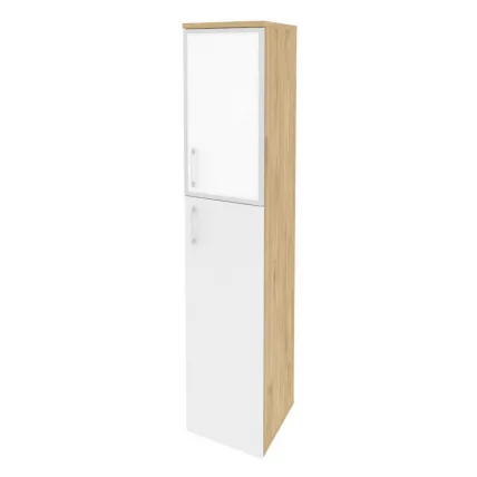 Шкаф высокий узкий правый ONIX O.SU-1.7R(R) white Тиквуд Светлый/Белый_0
