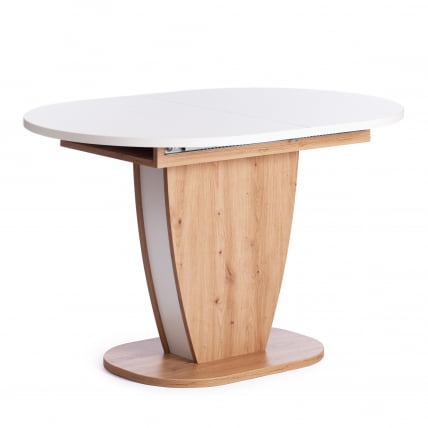 Стол обеденный SATURN ЛДСП, 120-160x80x75,5 см, Дуб Артисан/Белый_0