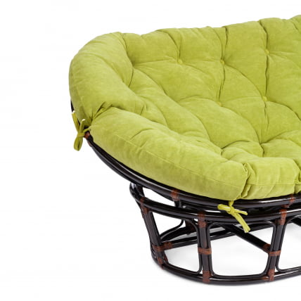 Диван MAMASAN/МАМАСАН 23/02 W /с подушкой/ подушка 182х119 см, 169х102х80 см, Antique brown (античный черно-коричневый), флок, олива, 23_5