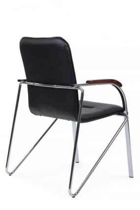 Стул Самба с деревянными подлокотниками SMB-02H Хром гальв. Черный_2