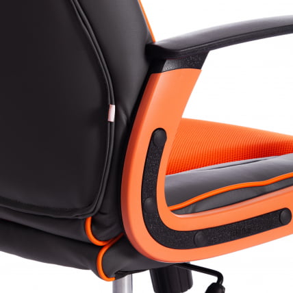 Кресло RACER кож/зам/ткань, металлик/оранжевый, 36/07_13