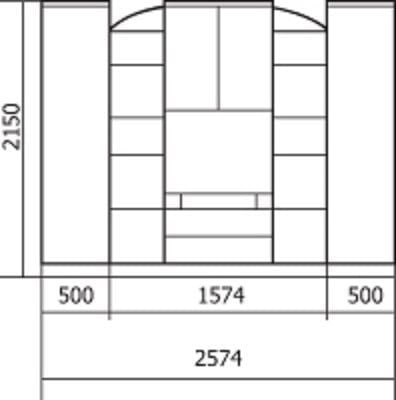 Стенка Александра 6 ЛДСП с молдингом, Орех Мария Луиза_9