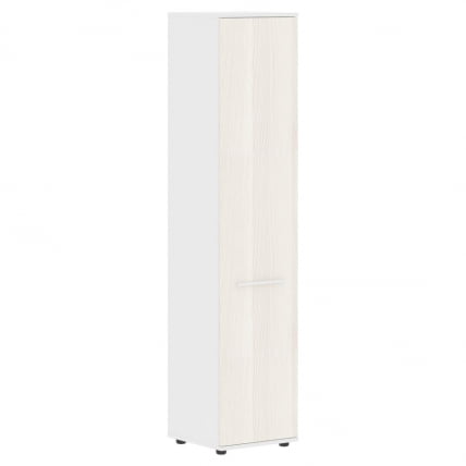 Шкаф-колонка с глухой дверью EDIS EHCS 42.1 Ясень Траун Белый Белый_0