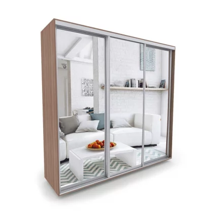 Шкаф-купе 3-х дверный Акцент-Сим З 1800х600 Ясень шимо тёмный_0