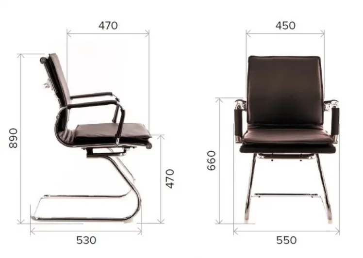 Кресло для посетителей Нерей CФ экокожа Черный / Nerey CF_4