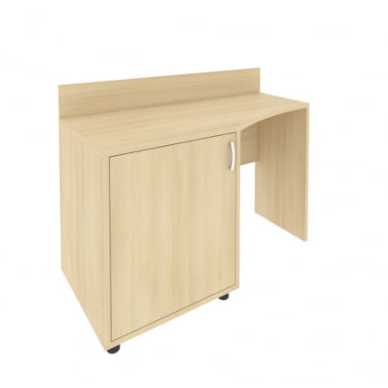 Стол (узкий) с тумбой и бортиком (левый) LIGHT С-СТУ-120 Л Акация Лорка_0