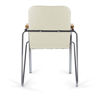 Кресло для приемных BRABIX Samba CF-105 BOX-2 хром каркас накладки бук, кожзам Бежевый_6