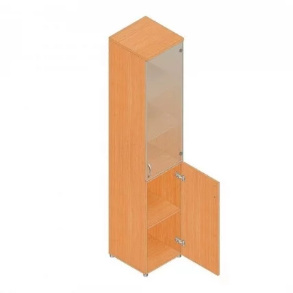 Шкаф для документов узкий с тонированными стеклами Р.П-2СТ бук Бавария_0