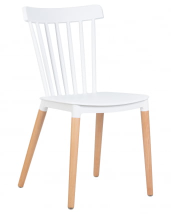 Стул обеденный DOBRIN THEO ножки светлый бук Белый W-02_11