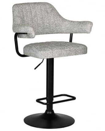 Стул барный DOBRIN CHARLY BLACK (светло-серый твид (LEO04)) 2 шт_1