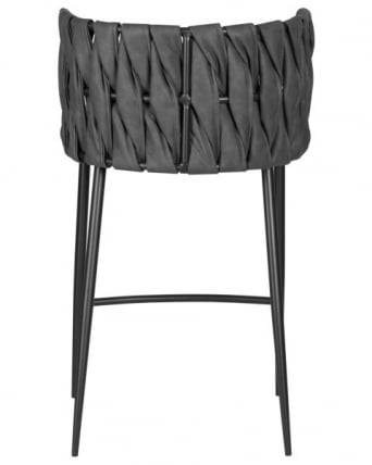 Стул барный ДОБРИН АМЕЛИА (серая ткань (Ф-48), темно-серый винтажный ПУ (МФ-12)) 4 шт / DOBRIN AMELIA (F-48), PU (MF-12))_5