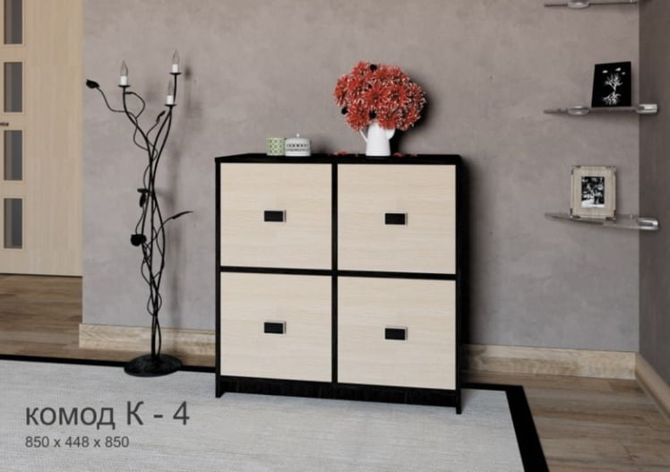 Комод K-4 Дуб молочный/венге_0