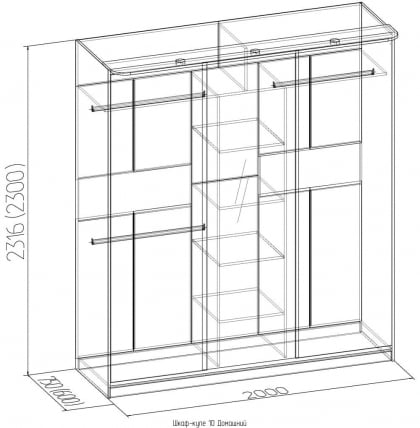 Шкаф-купе 10 Домашний Композиция Венге_1