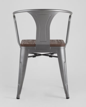 Стул ТОЛИКС АРМ ВООД с подлокотниками Серебристый / TOLIX ARM WOOD_5