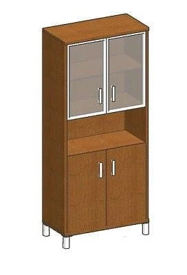 Стеллаж стекло тонированное В430.10 Орех Даллас_0