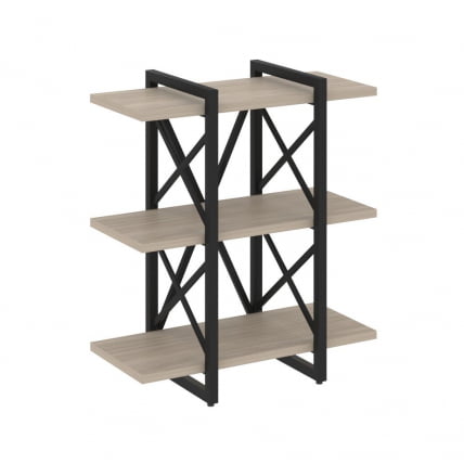 Стеллаж на регулируемых опорах - 3 полки LOFT VR.L-MST.O-3.4V Металл черный Дуб Аттик_0