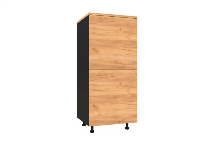 Тумба кухонная 600 высокая Шервуд ЛД 281.950.000.018 Черная Дуб золотой_0