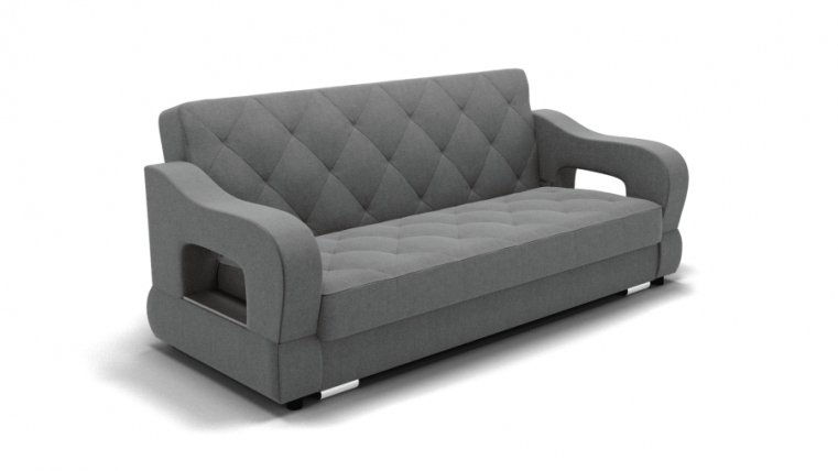 Диван Бруно-2 (ЗР) Цвет фасада: Светло серый; Тип: Прямой; Материал фасада: Металл/Велюр_0