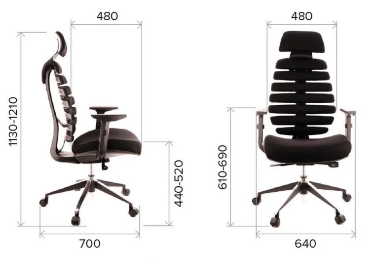 Эргономичное кресло Ergo Black ткань Серый_4