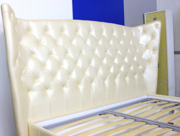 Кровать Леонарда Prestige Beige Perlato (натуральная кожа)_3