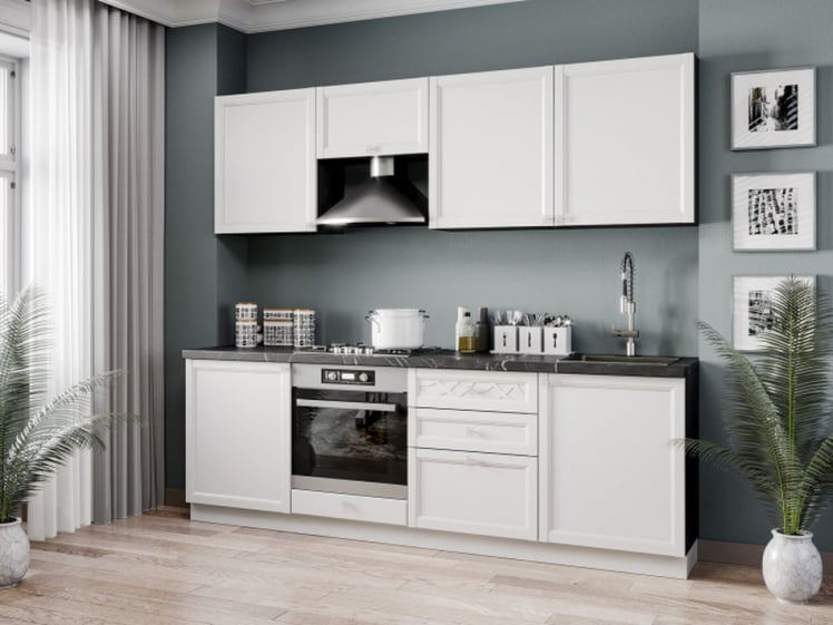 Кухонный гарнитур Джулия №7 Черный Белый_0