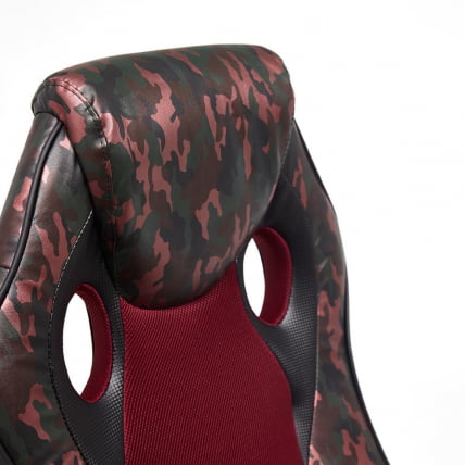 Кресло RACER GT MILITARY кож/зам/ткань, розовый/бордо, TW 13_17