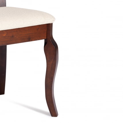 Стул Афродита/ Aphrodite дерево гевея, 46х54х99см, Cappuchino , ткань кремовая с рисунком (А04)_6