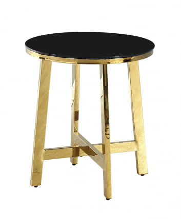 Журнальный стол АЛЬБА 50x50 Золото (стекло черное)_0