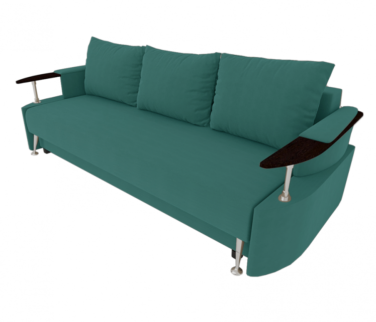 Диван Жасмин с подлокотниками ЛДСП (Berhouse) Цвет фасада: Азур Велюто 44; Тип: Прямой; Материал фасада: Металл/Велюр_0