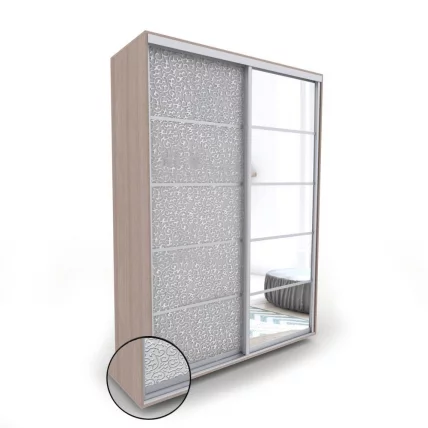 Шкаф-купе 2-х дверный Акцент-Квадро КЛ 1400х600 Шимо светлый/хром_0