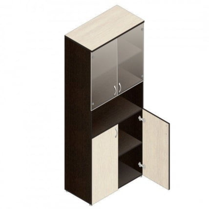 Шкаф для документов с тонированными стеклами Р.Ш-4СТ Венге/Дуб_0