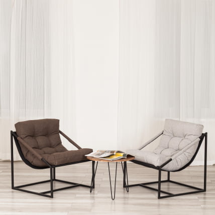 Кресло Charli / Чарли без подлокотника рогожка, серо-бежевый, 3M 16/2, 70х70х84 см_19