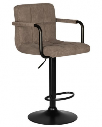 Стул барный DOBRIN KRUGER ARM BLACK (какао вельвет (LAR-E2041-05)) 2 шт_4