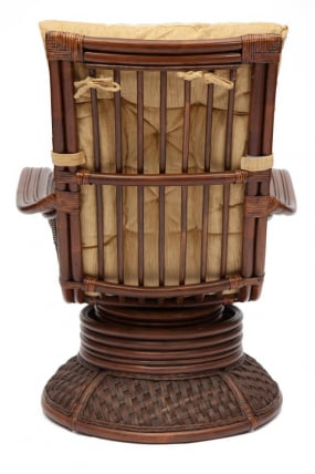 Кресло-качалка ANDREA Relax Medium /с подушкой/ Pecan Washed (античн. орех), Ткань рубчик, цвет кремовый_4