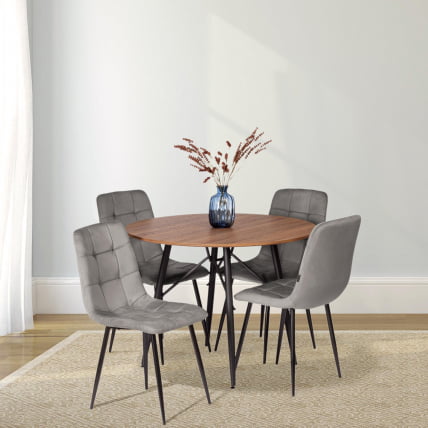 Стул CHILLY (mod. JSC-220) Велюр/металл , 44,5х52,5х88 см, Dark grey (темно-серый) HLR24 / черный_2