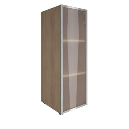 Шкаф книжный средний со стеклом в раме без топа YALTA LT-SU 2.4L Снежная Патина_0