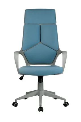 Кресло оператора Riva Chair 8989 (серый пластик) Синий_2