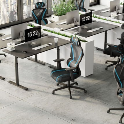 Эргономичное компьютерное кресло (для геймеров) Eureka Norn, Blue_14