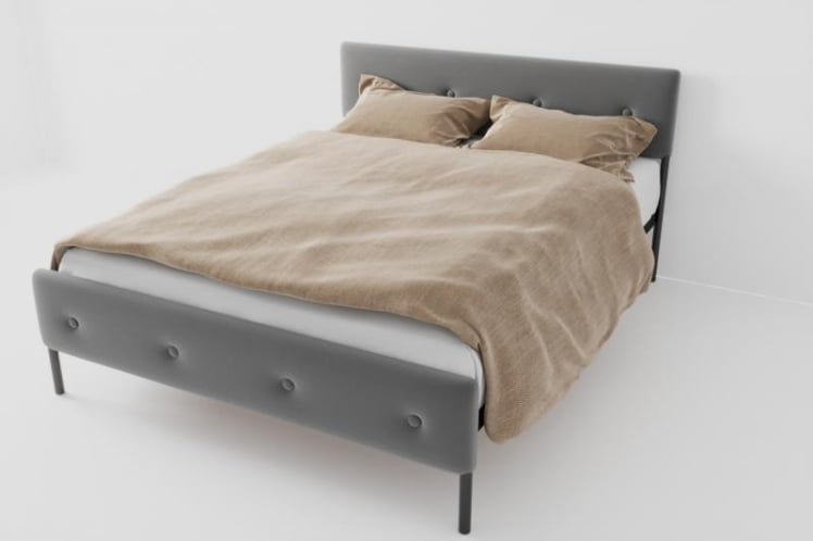 Кровать "Екатеринбург Мини" с ортопедическим основанием Цвет фасада: Серый; Цвет корпуса: Чёрный; Материал фасада: Металл/Велюр; Размер: 900х2000 мм; Спальное место: 900х2000 мм _0