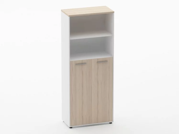 Шкаф 4 широкий 2 полки открытые, 3 полки закрытые Deka 10.19.131 Туя/Белый_0