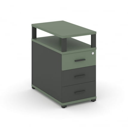 Тумба приставная с 3-мя ящиками и надставкой CONCEPT CN.TGP-001 B/W Кобо Антрацит_0