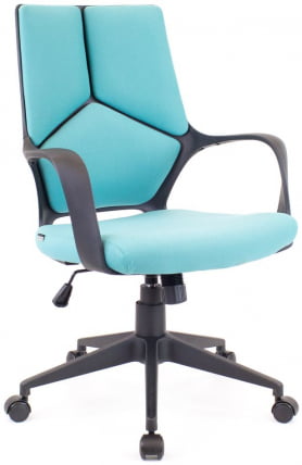 Кресло для персонала Еверпроф Трио Блаcк ЛБ Т Ткань Бирюзовый / Everprof Trio Black LB T_0