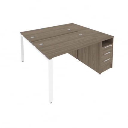 Рабочая станция с опорной тумбой Metal System Б.РС-СТП-2.2 Вяз/Белый_0