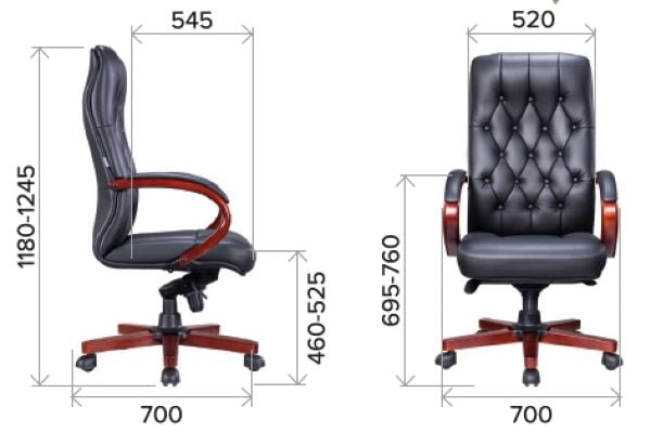 Кресло для руководителя Everprof Monaco Wood Кожа Черный_3