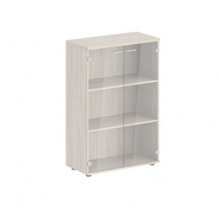 Шкаф средний двухдверный со стеклом Sigma SG.813.OL.GL Дуб светлый_0