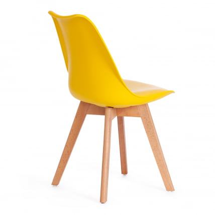 Стул TULIP (mod. 73) / 1 шт. в упаковке дерево/пластик/ПУ, 48.5*52.5*83cм, желтый_2